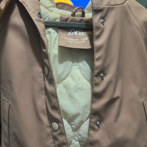 Zara Tan Raincoat Water-Resistant Quality
